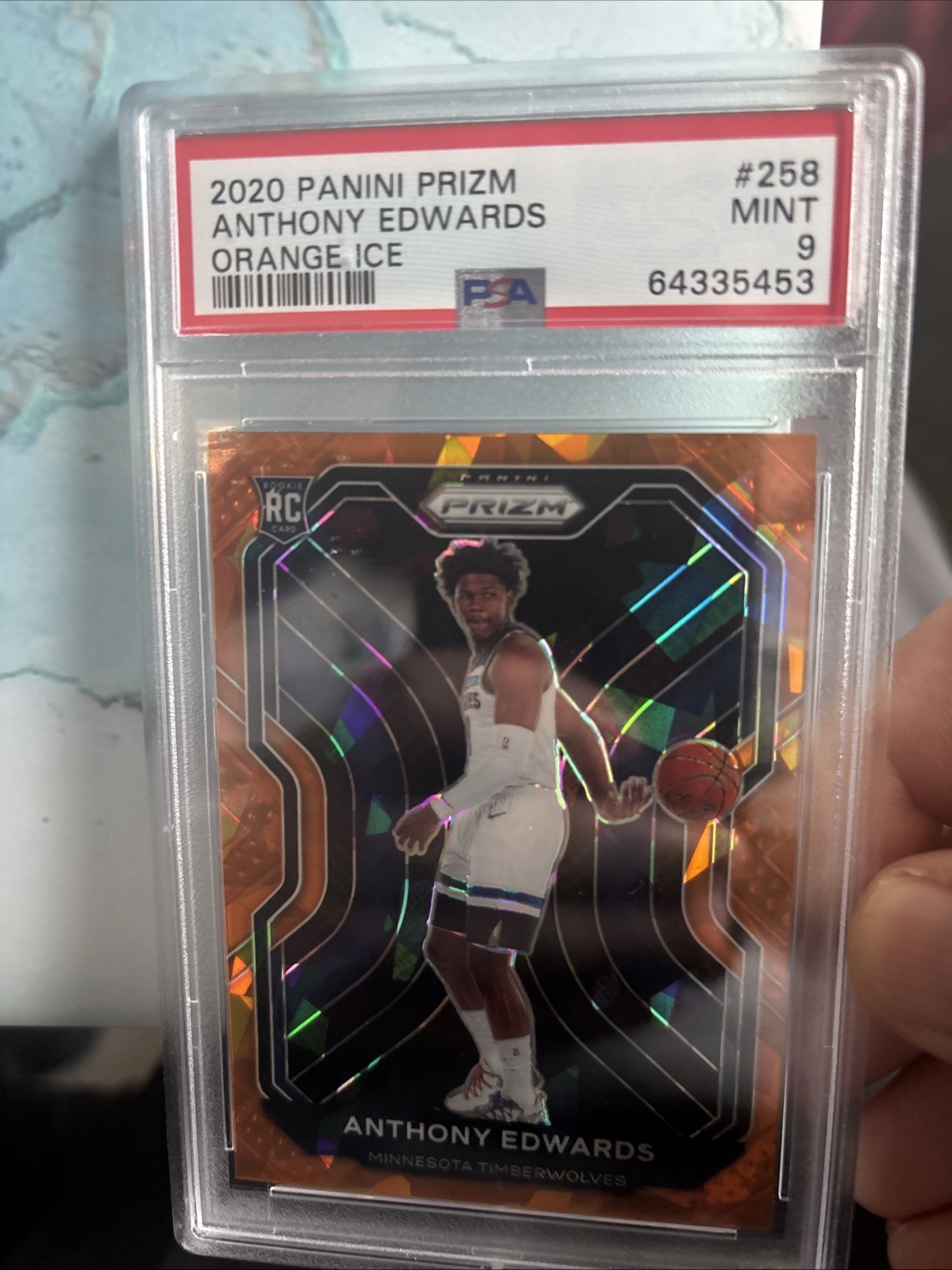 2020-21 Panini Prizm - Anthony Edwards #258 Orange Ice Prizm (RC)