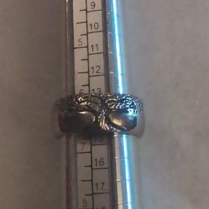 Silvertone Tree Design Ring