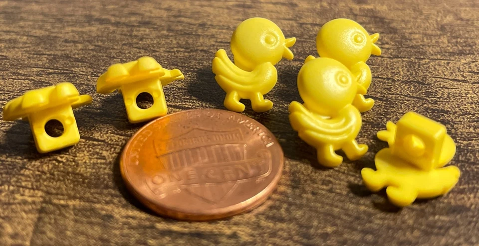 Lote de 6 botones de vástago de plástico patito amarillo poco más de 1/2" 13,5 mm 16198 Foto 2 de 2