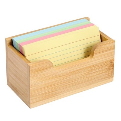 BTSKY 1 PACK Bamboo Index Card Display Stand, 3 x 5 Inch Index Card Storage R...
