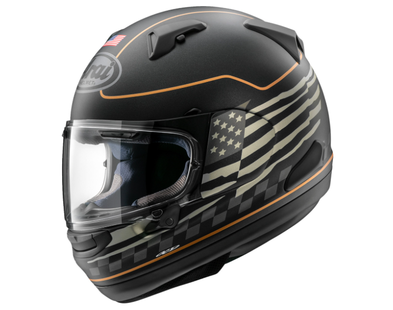 ARAI Signet-X LONG OVAL FIT Matte Black with US Flag Helmet Size