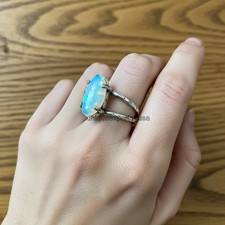 Ethiopian Opal Gemstone 925 Sterling Silver Ring Handmade Jewelry Ring For Gift