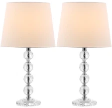 Lighting Collection Nola Modern Glam Stacked Crystal Ball/ Off-White Shade 16...