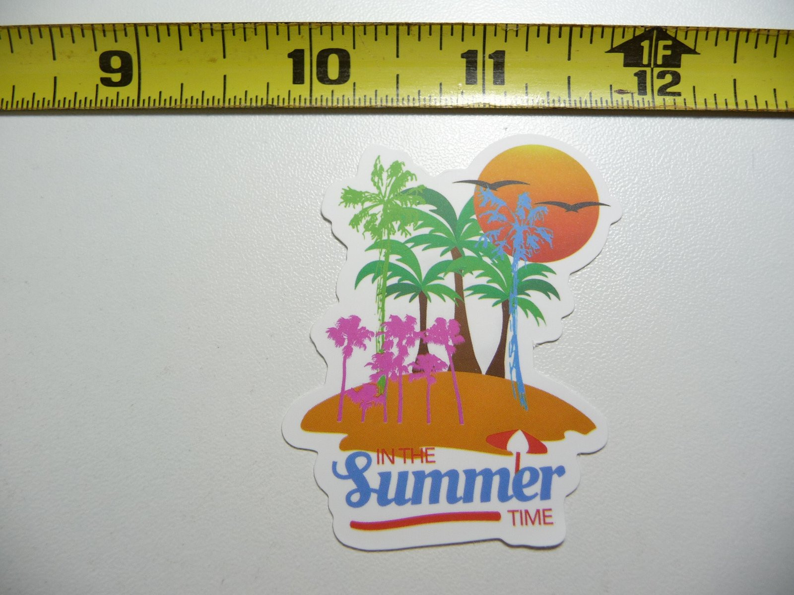 Tropical Summer Island Beach Palm Trees Vacation Decal Sticker