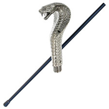 Walking Venomous Cobra Snake Head Cane Staff Mobility Stick Rubber Foot Handle