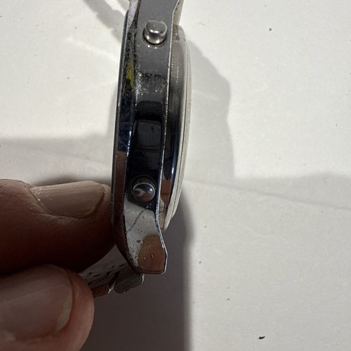 Vtg Timex Chronograph Alarm Timer Digital Watch World Time Steel Parts/Repair - Picture 7 of 16
