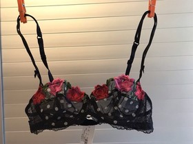 Vintage Lise Charnel French Lingiere Bra Paris Glamour No Noir 32B