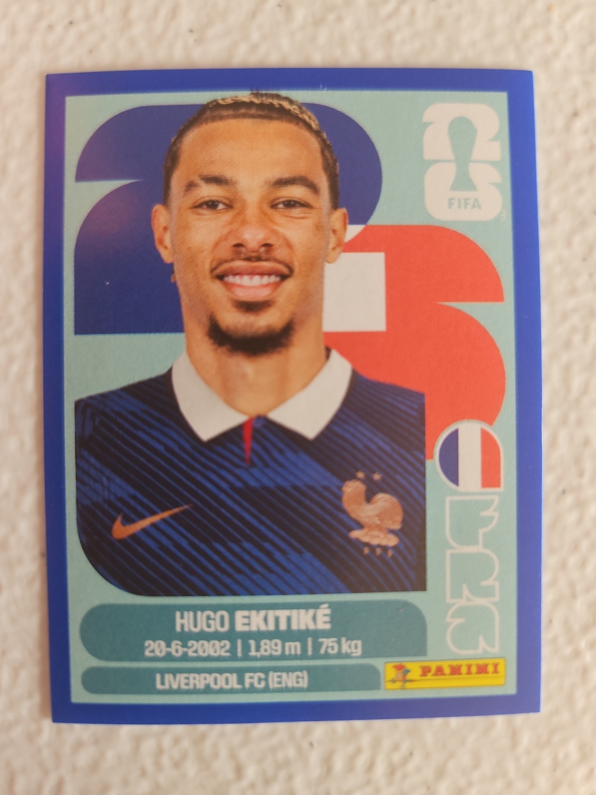 2026 Hugo Ekitiké Liverpool France Star Panini Blue World Cup Sticker #FRA19!