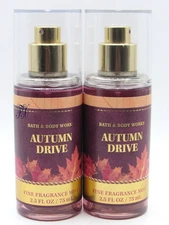 BATH & BODY WORKS AUTUMN DRIVE FRAGRANCE MIST BODY SPRAY 2.5 OZ (LOT OF 2 PCS)