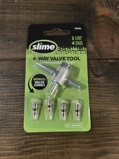Slime 4-way Valve Core Tool Includes Four Valve Cores Valve Tire Replacement Kit