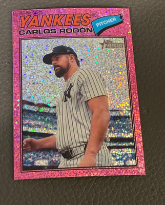 2026 Topps Heritage Carlos Rodon Pink Sparkles Parallel SP #385 | eBay