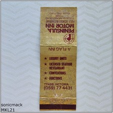 Peninsula Moter Inn Tyabb Cover Matchbook Label (B) (MKL21)