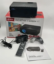 GPX All-In-One Projector With 120" Screen Kit HDMI & Bluetooth