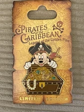Disneyland DLR Mickey Pirates of the Caribbean Legend of the Golden Pins Pin LE
