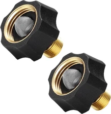 Water Inlet Fitting for Pressure Washer 3/4" Female to 3/8" Male Short, Gold 