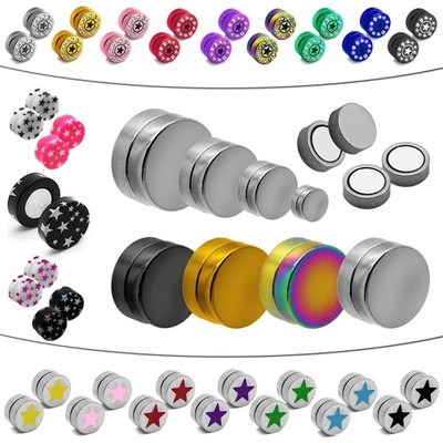 1 Paar Ohrstecker Ohne Loch Fakeplugs Ohrring Clip Magnet Fake Piercing Stern 