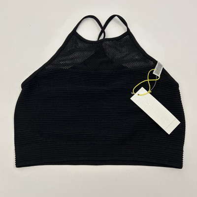 BCBGENERATION sz Small/XS Black Ribbed Mesh High Neck Bralette Top SKU 60012