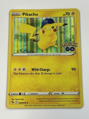 Pikachu Pokemon GO HOLO # 028 / 078 RARE Karte Near Mint +  