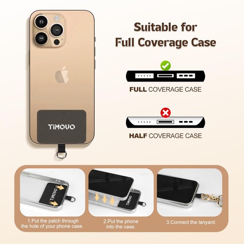 TiMOVO 150cm Regulowany pasek na smycz telefonu Crossbody Nadgarstek Uchwyt na klucze Zestaw - Zdjęcie 7 z 9