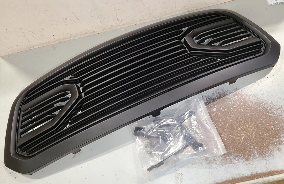 Grelha estilo buzina grande para 2013-2018 Dodge Ram 1500 para-choque com letras preto fosco - Imagem 2 de 4