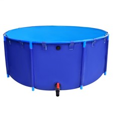 Fish Pond PVC Frame Above Ground Fish Pond Portable Aquaculture Tank Blue