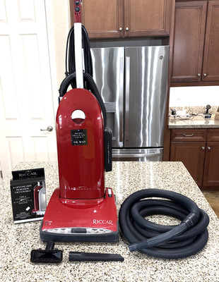 Riccar Radiance Upright Vacuum RAD.6+ Red Long Hose 6 Bags Clean Tested Working