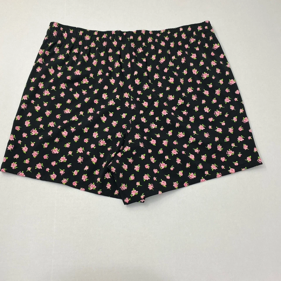 Victoria’s Secret PINK SWIM BOARDSHORT Mujer’s L Shorts Negro Floral Elástico Foto 2 de 4
