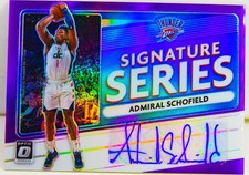 Admiral Schofield 2020-21 Optic Signature Series Purple Prizm Auto Card #SS-ASC