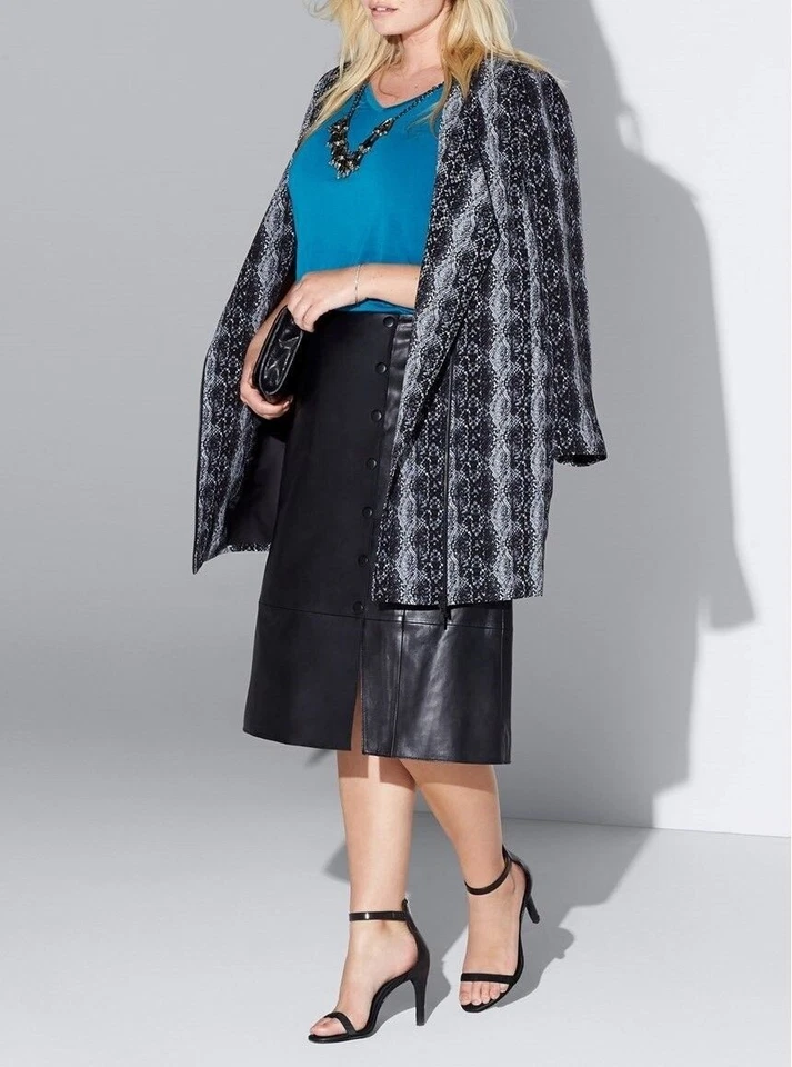 Sejour 196732 Womens Textured Front Zip Topper (Plus Size) Size 22W - Image 4 of 4