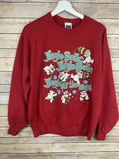 Vintage Decotex Large Sweatshirt Christmas Jingle Bells Red Ugly Tacky Party Top