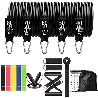 Fitness-Widerstandsband-Set mit Workout-Bar 