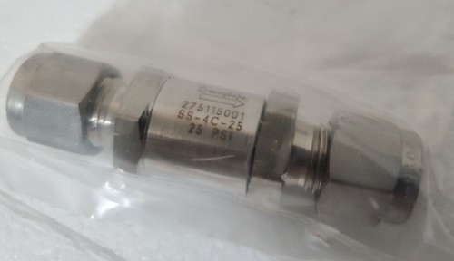 Swagelok SS-4C-25 Valvola di ritegno a fungo inox tubo 1/4" pressione fissa 25 psig - Foto 2 di 4