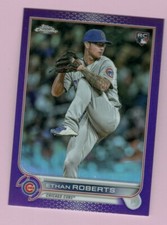 2022 Topps Chrome Update Ethan Roberts RC #USC31 Purple Refractor Cubs  (EW200)