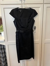 Brand new! Nine West womens black belted dress, acetate/rayon size 8