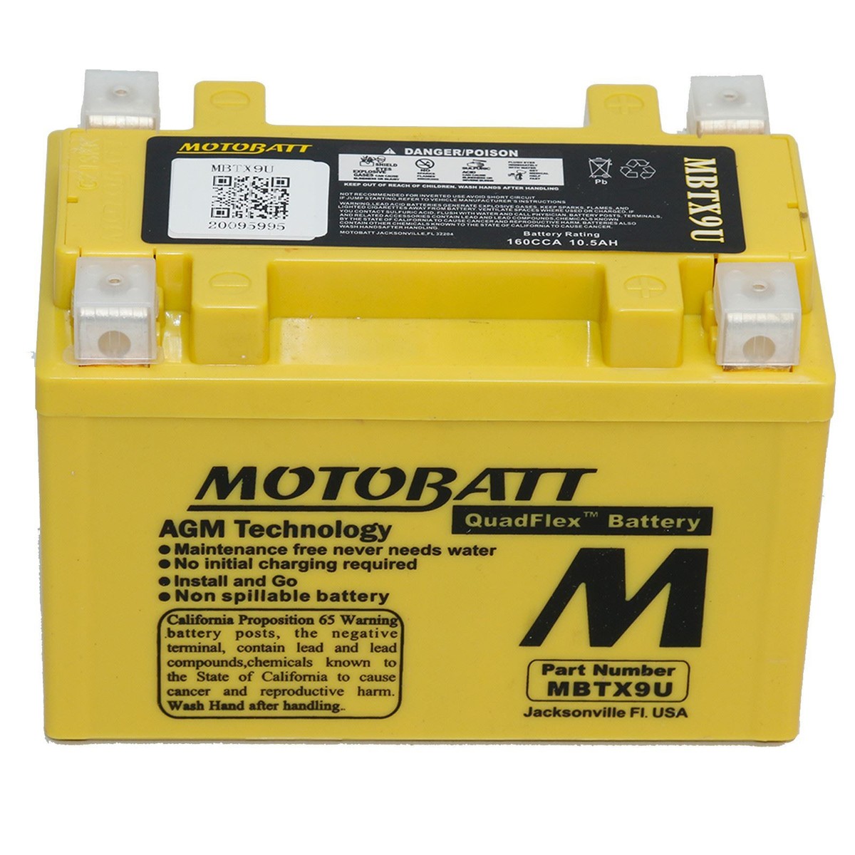 Motobatt MBTX9U AGM Gel Motorcycle Battery for Kawasaki ZX