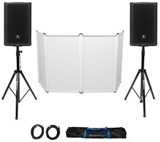  2 JBL PRX908 8" 1000w RMS Powered 2-Way DJ PA Speakers w/ DSP Stands Facade
