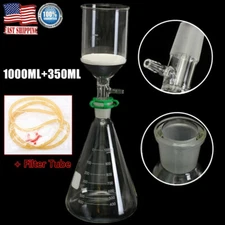 Glass Vaccum Suction Filter Filtration Kit 350ml Funnel & 1000mL Flask LAB Set