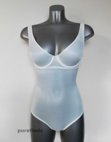 WOLFORD SHEER TOUCH FORMENDER BODY BODYSUIT Gr. 38 UK 10 C-Cup in Porcelaine Neu mit Etikett