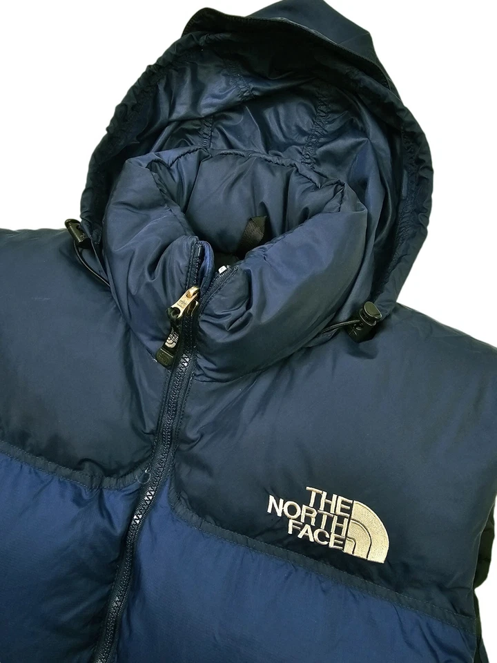 *HOT Men's THE NORTH FACE 700 NUPTSE DOWN QUILTED HOODED NAVY BLUE VEST Jacket S - Image 3 of 4