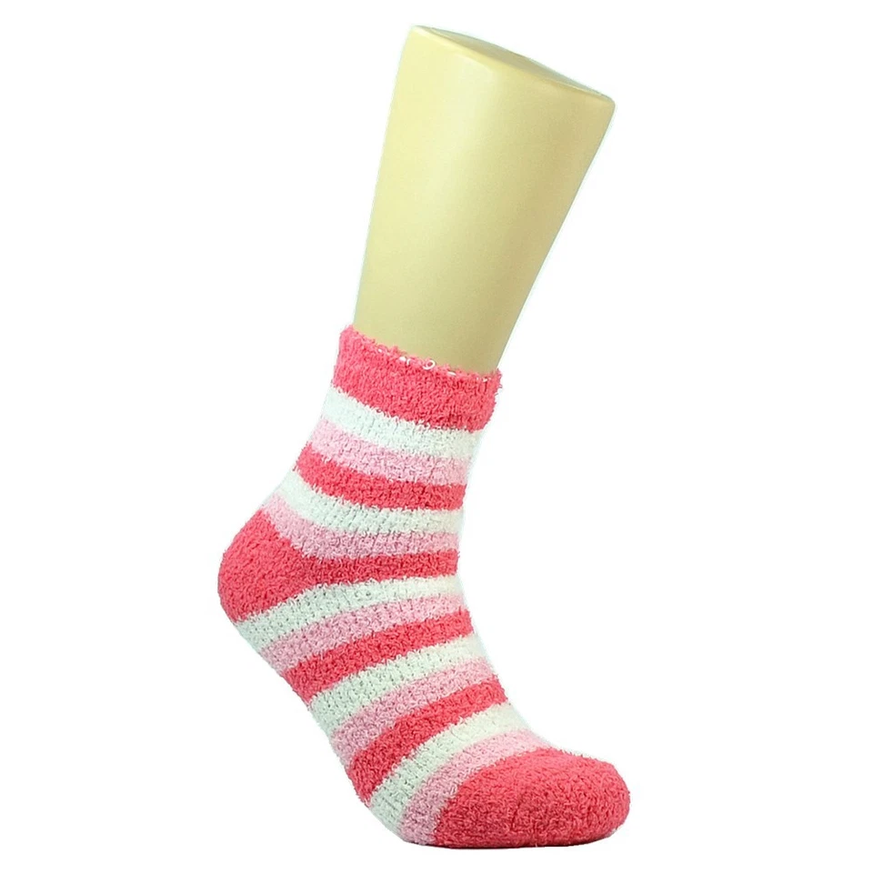 6 pares de calcetines suaves acogedores difusos de invierno cálidos a rayas talla 9-11 para mujer Foto 3 de 4