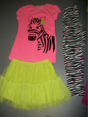 JUMPING BEANS 3 PC TOP LEGGINGS & TUTU SET CAT DOG MONKEY ZEBRA GIRLS SZ 6X 7 - Picture 12 of 13