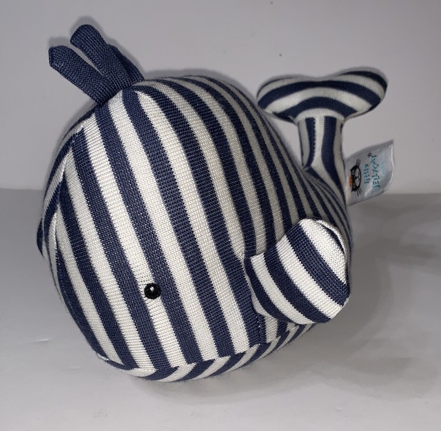 Little Jellycat Baby Toy Whale Rattle Plush Blue White Stripe | eBay