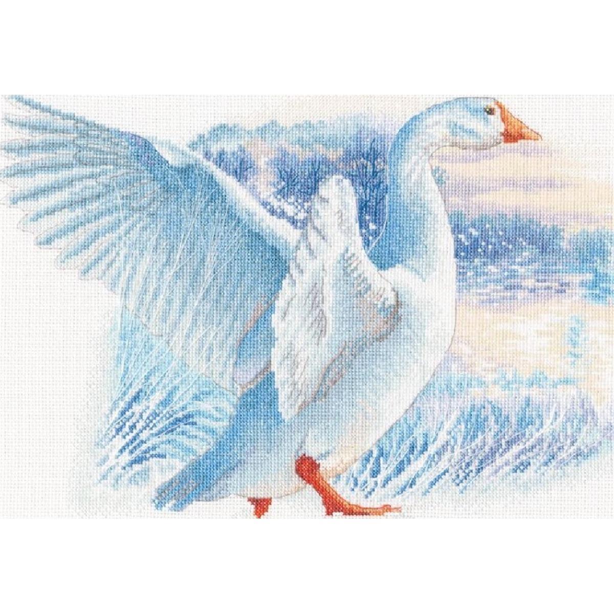 RTO counted cross stitch kit ""Snow Goose"", 37x24cm, DIY