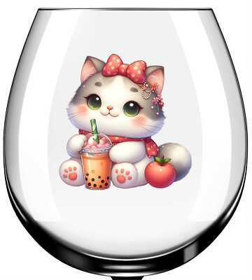 X12 Bobo Tee Kawaii Katze Glas Vinyl Aufkleber Sticker Farbe NM367