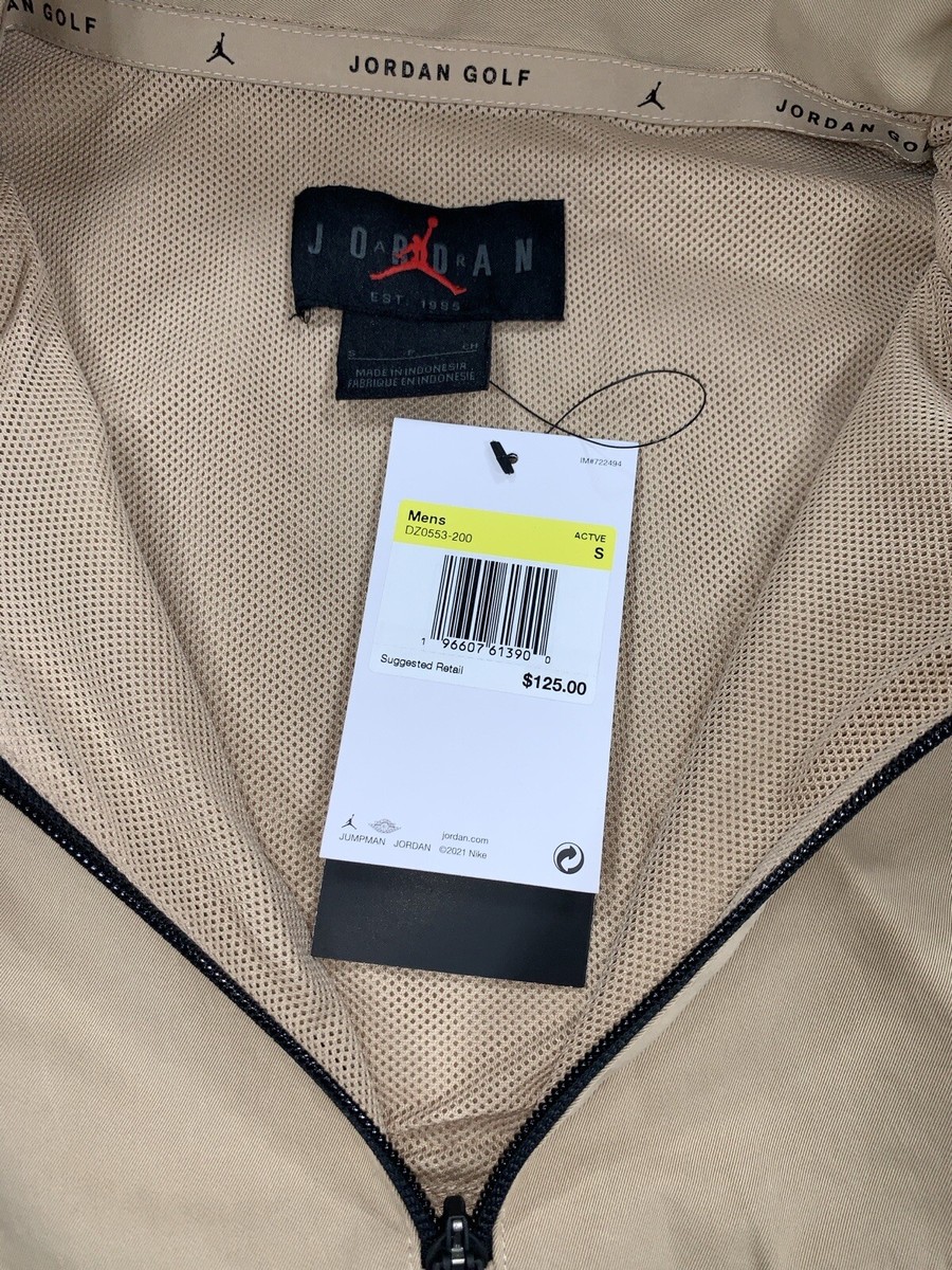 Jordan Sport Woven 1/4 Zip Golf Jacket Khaki Tan DZ0553-200 Jordan Sport Woven 1/4 Zip Golf Jacket Khaki Tan DZ0553-200