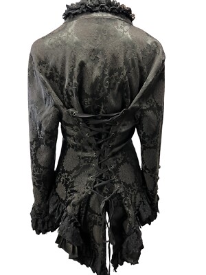 Hearts & Roses Steampunk Jacket Tail Black Women's US 8 UK 12