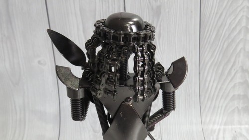 Predator Scrap Metal Sculpture 7" Handmade Recycled Steel Art Man Cave Decor - Picture 9 of 16