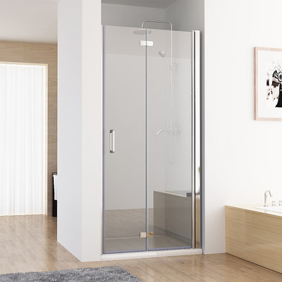 Nischentür Duschabtrennung Falttür Duschwand Dusche Nano Glas 70-120 x 195 cm DA