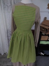 Ladies Pinner Apron Civil War Rendezvous Green Homespun NEW Lot 306