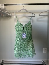 Diane Von Furstenberg For Target Strappy Sea Twig Green Mini Dress Medium NWT